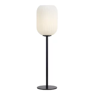 Lampa stołowa Cava z szklanym kloszem i czarną podstawą