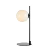 Czarna lampa stołowa Dione z kloszem ze szkła