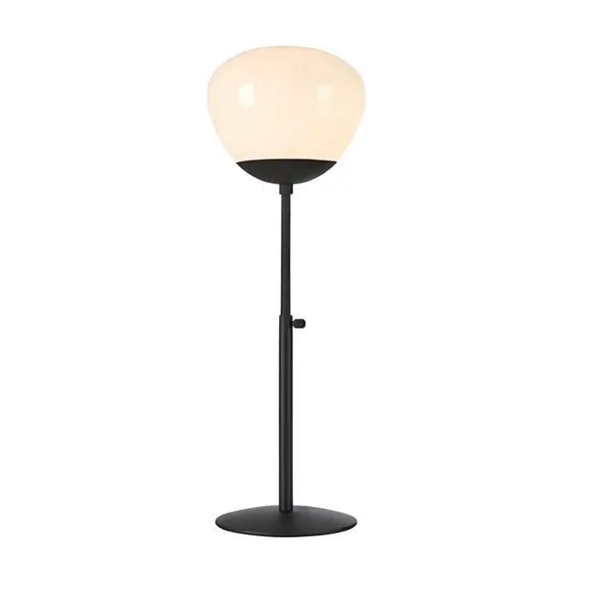 Czarna stołowa lampa Rise z kloszem ze szkła