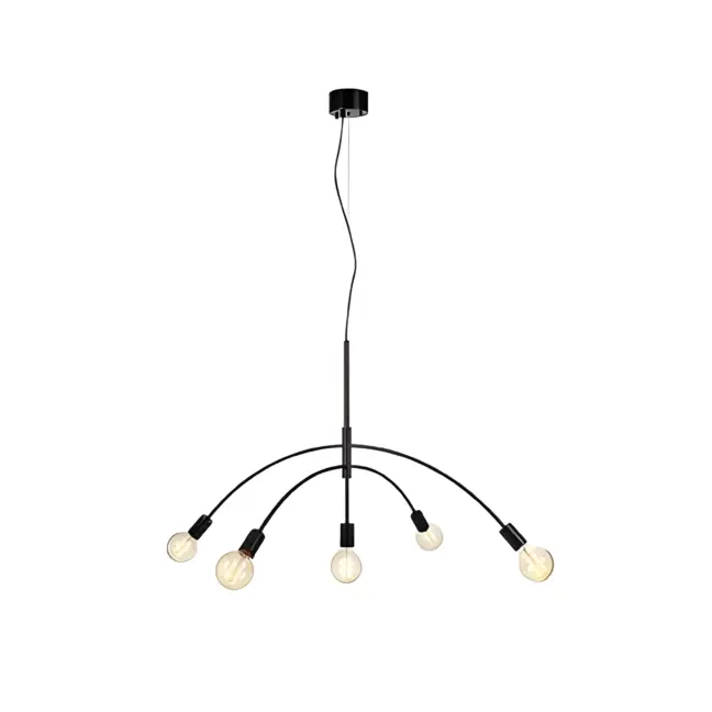 Lampa wisząca Crux o zaokrąglonych ramionach w kolorze czarnym