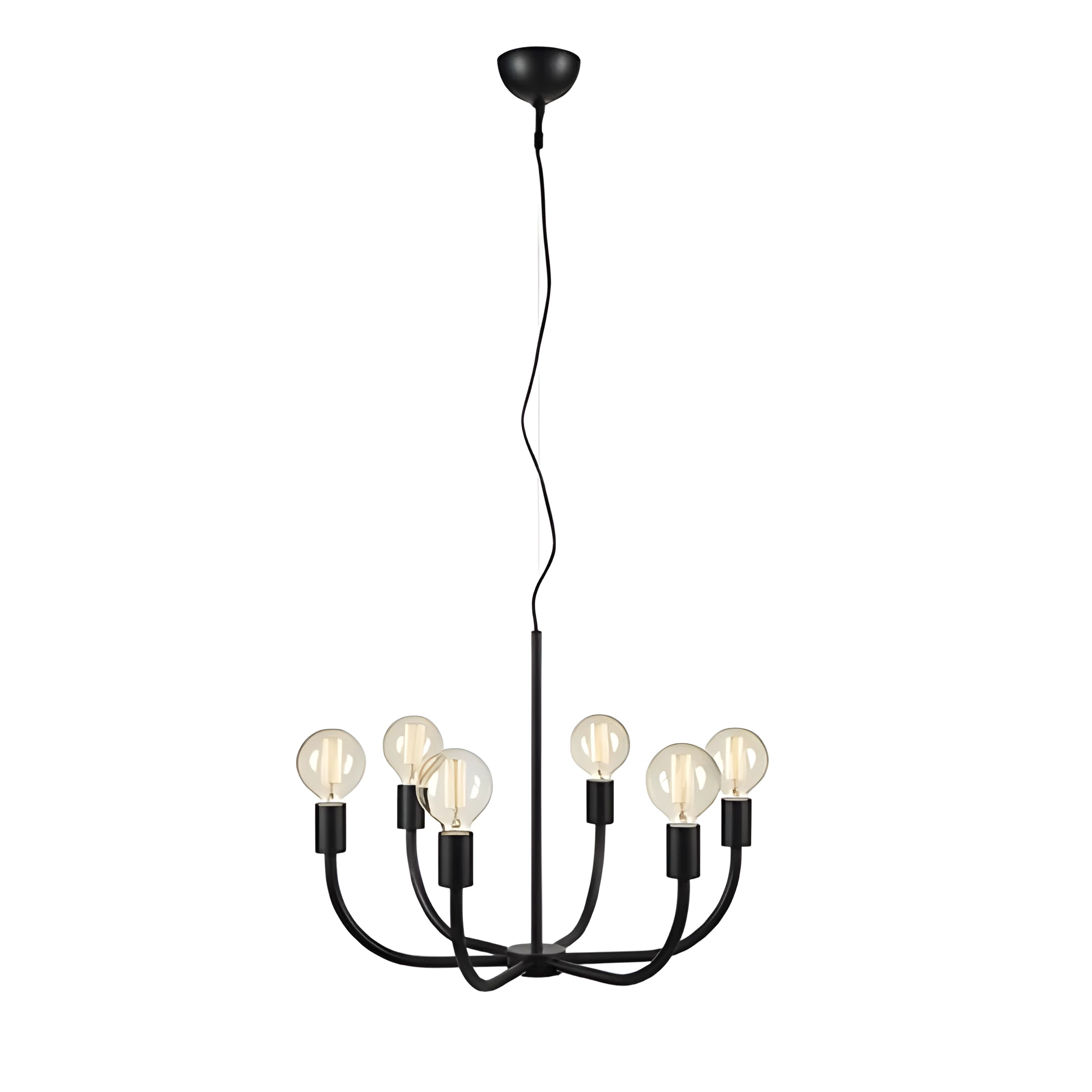 Metalowy żyrandol Amistoso 6 w czarnym kolorze