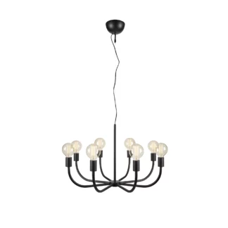 Czarny żyrandol Amistoso z ośmioma źródłami światła