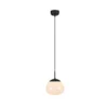 Czarna lampa wisząca Rise z szklanym kloszem