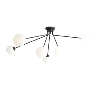 Nowoczesna lampa sufitowa Holm 6 z mlecznymi kloszami