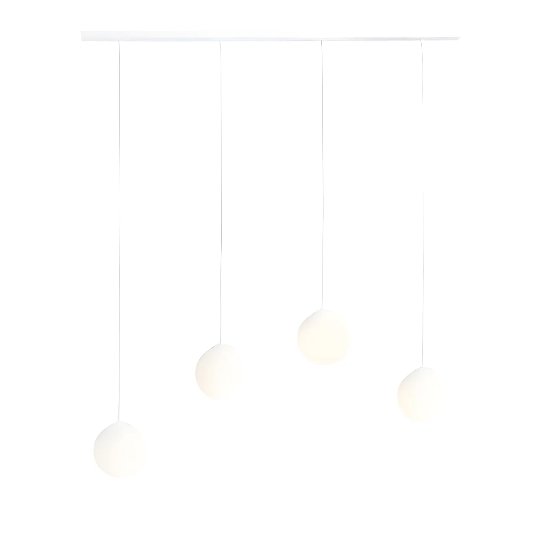 Wisząca lampa Bosso w białym kolorze ze szklanymi kloszami