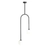Lampa wisząca Nave z czarnym łukiem i szklanymi kulami