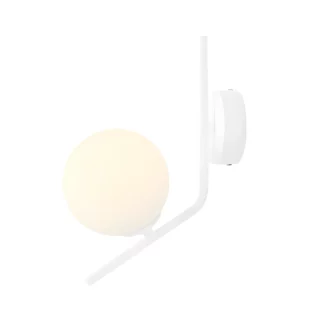 Biały kinkiet Gallia z mlecznym kloszem