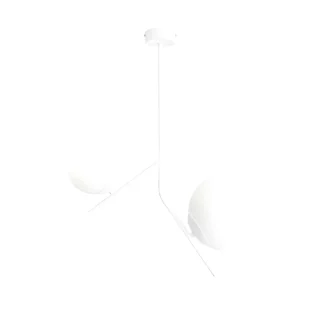 Biała lampa sufitowa Gallia 2 ze szklanymi kloszami