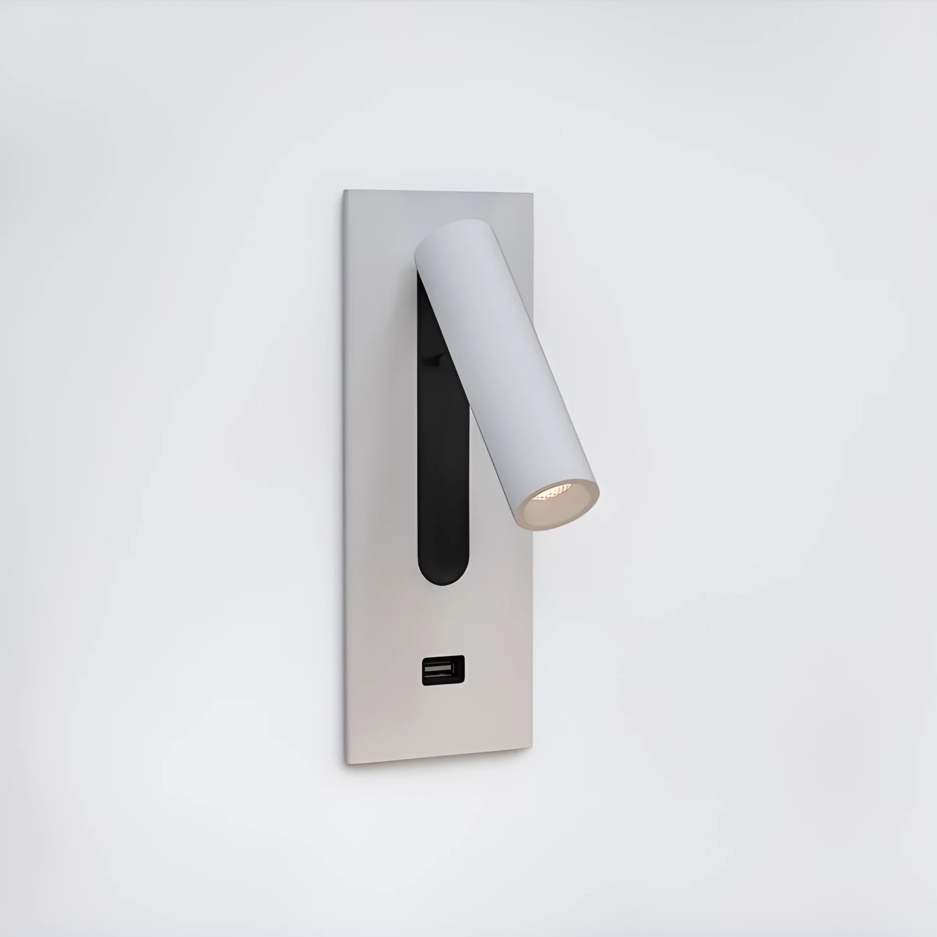 Biały kinkiet Fuse 3 - do nowoczesnej sypialni, z USB