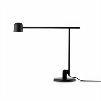 Regulowana czarna lampa biurkowa Satellite z oświetleniem LED