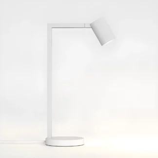 Nowoczesna biała lampa biurkowa Ascoli