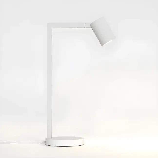 Nowoczesna biała lampa biurkowa Ascoli
