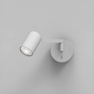 Biały kinkiet Ascoli Swing z możliwością regulacji i wbudowanym włącznikiem