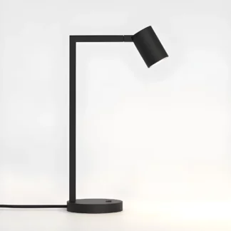 Nowoczesna matowa lampa biurkowa Ascoli w kolorze czarnym