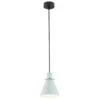 Błękitna lampa wisząca Beverly w kształcie stożka z eleganckimi złotymi akcentami