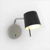 Srebrny kinkiet Miura Swing Arm z oświetleniem LED
