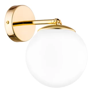 Złoty kinkiet Satelite Plus z regulowanym szklanym kloszem