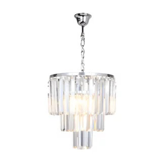 Srebrna wisząca lampa Amedeo S z kryształkami