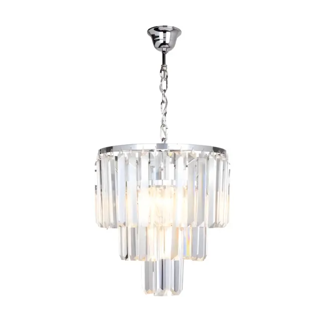 Srebrna wisząca lampa Amedeo S z kryształkami