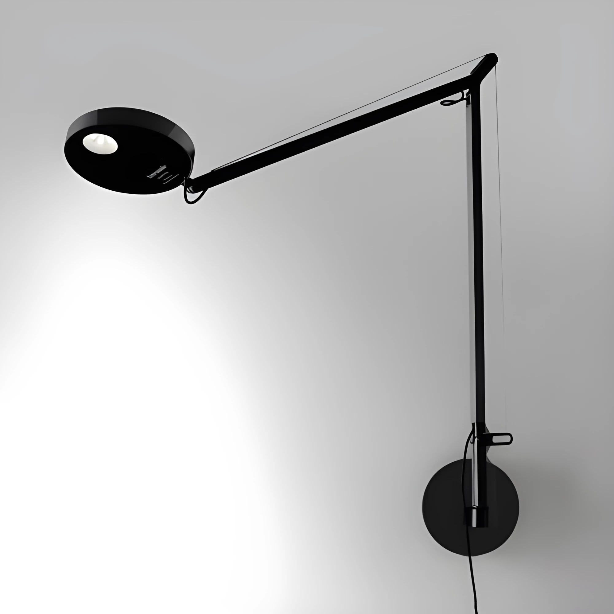 Nowoczesny czarny kinkiet Demetra Parete z regulacją, ściemniaczem i czujnikiem ruchu