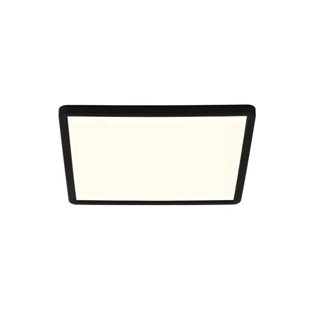 Nowoczesny czarny plafon Oja Square, 29 cm, IP54