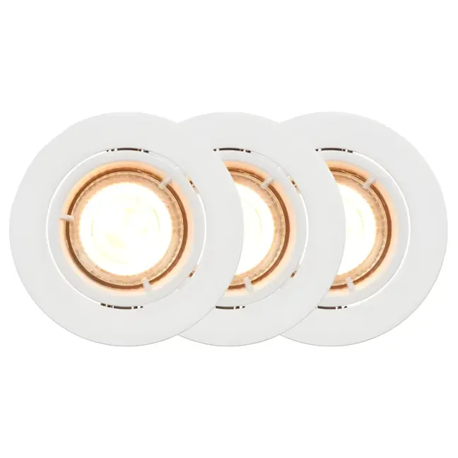 Zestaw 3 okrągłych, białych oczek sufitowych Carina z funkcją smart light