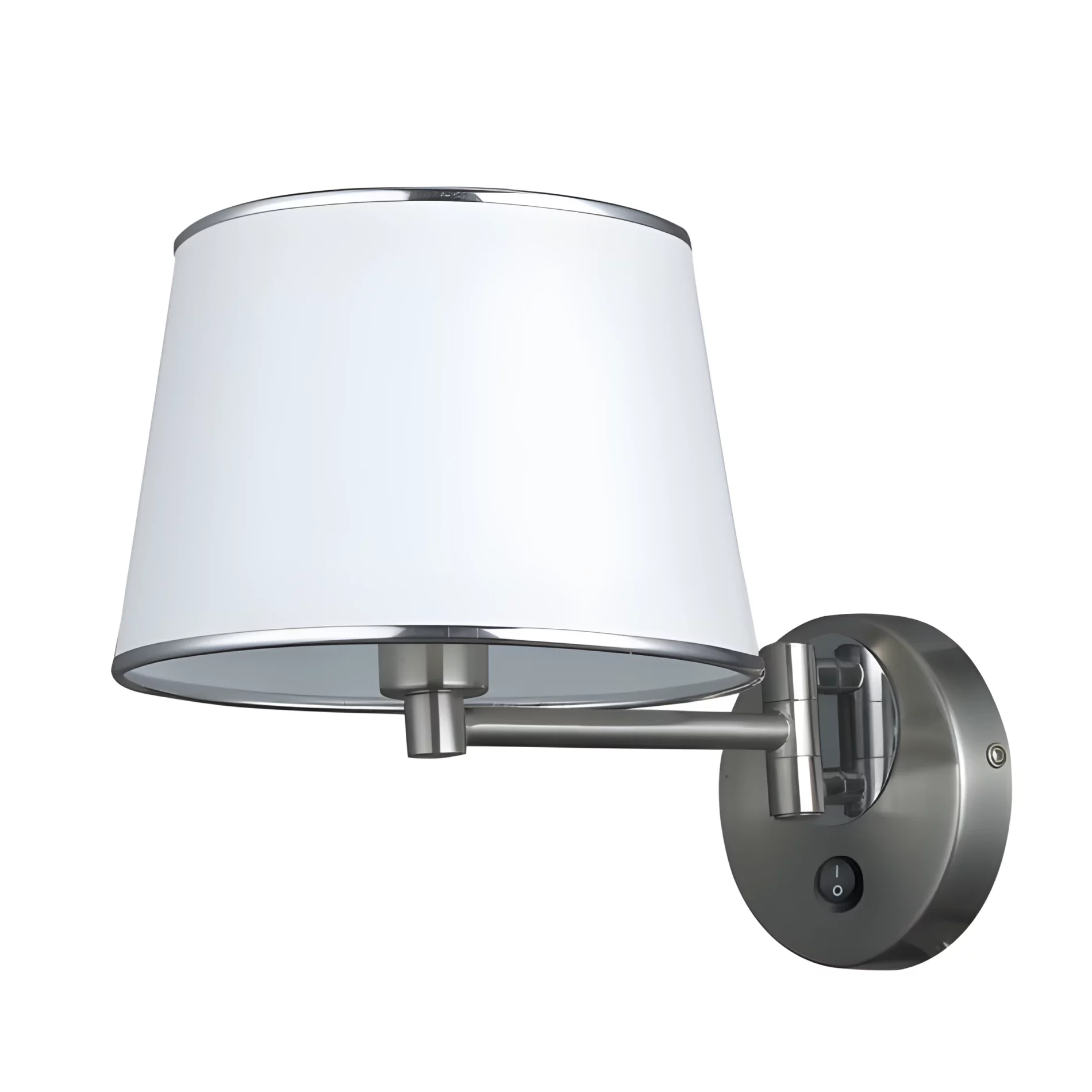 Srebrny kinkiet Ibis z białym abażurem