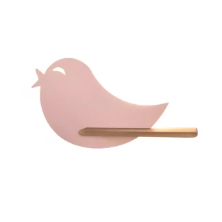 Różowy kinkiet Bird LED z praktyczną półką