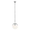 Srebrna lampa wisząca Livia M z mlecznym kloszem