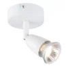Biała metalowa lampa sufitowa Amalfi z pojedynczym reflektorem