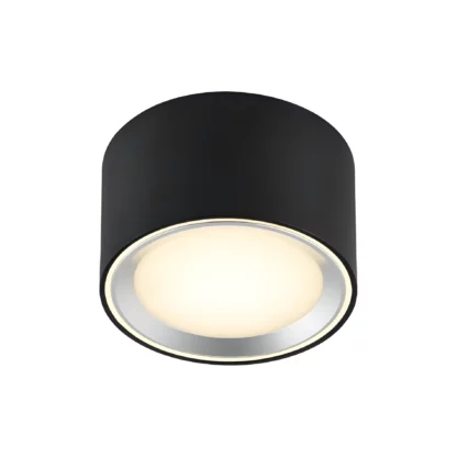 Czarno-srebrna lampa sufitowa LED Fallon do kuchni