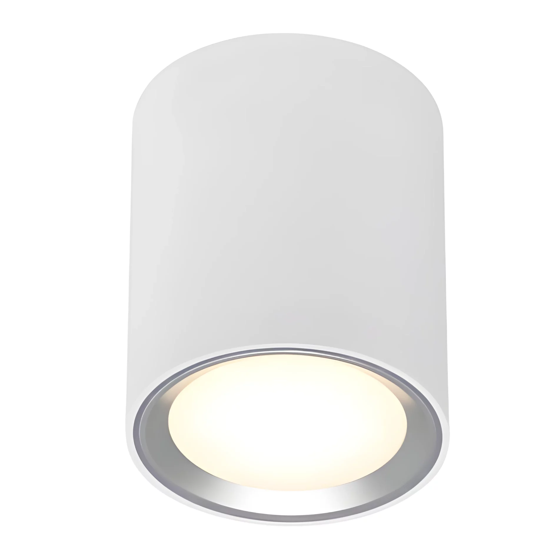 Biała sufitowa tuba Fallon Long z wbudowanym oświetleniem LED