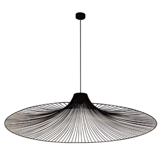 Duża, czarna lampa wisząca Dot z drucianym kloszem