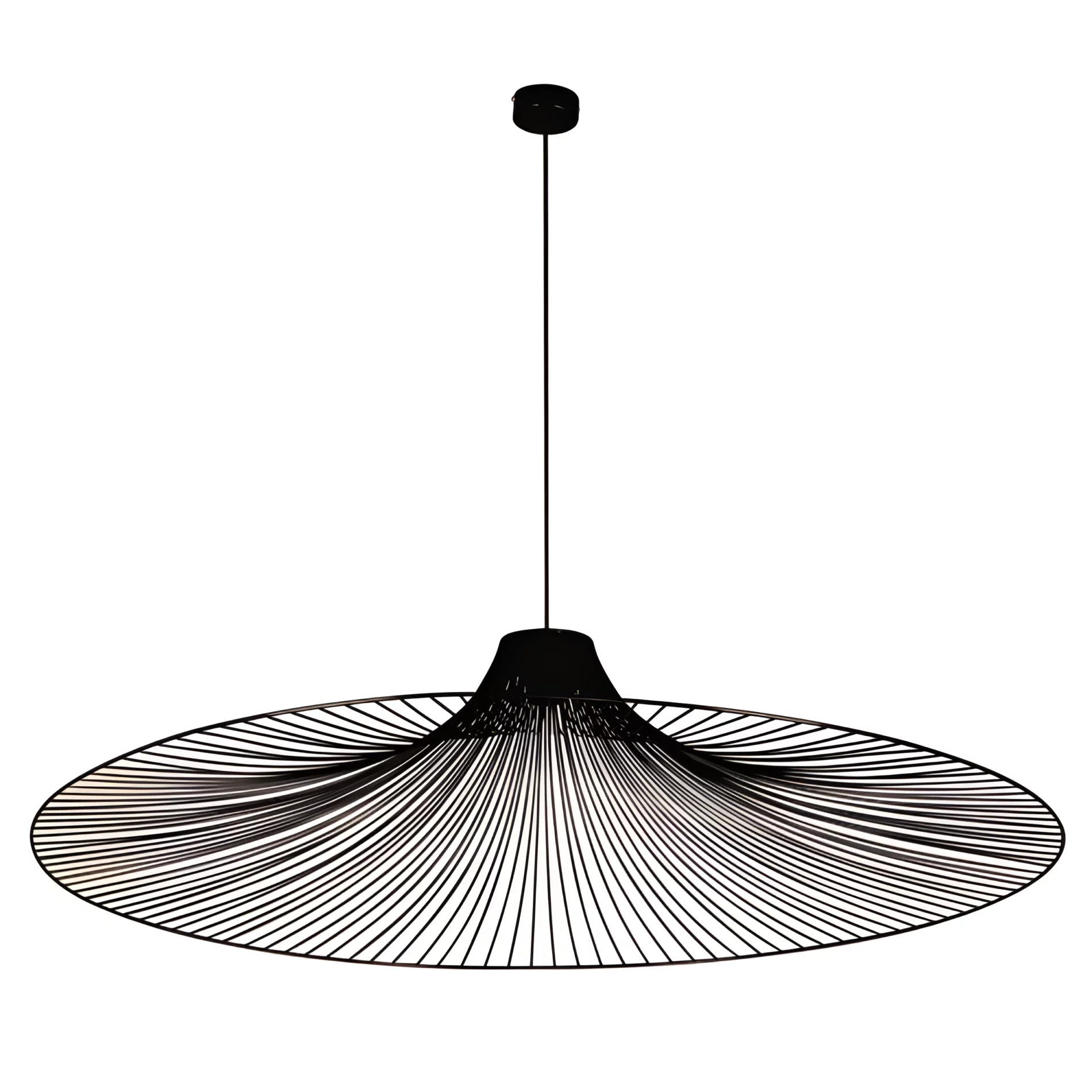 Duża, czarna lampa wisząca Dot z drucianym kloszem