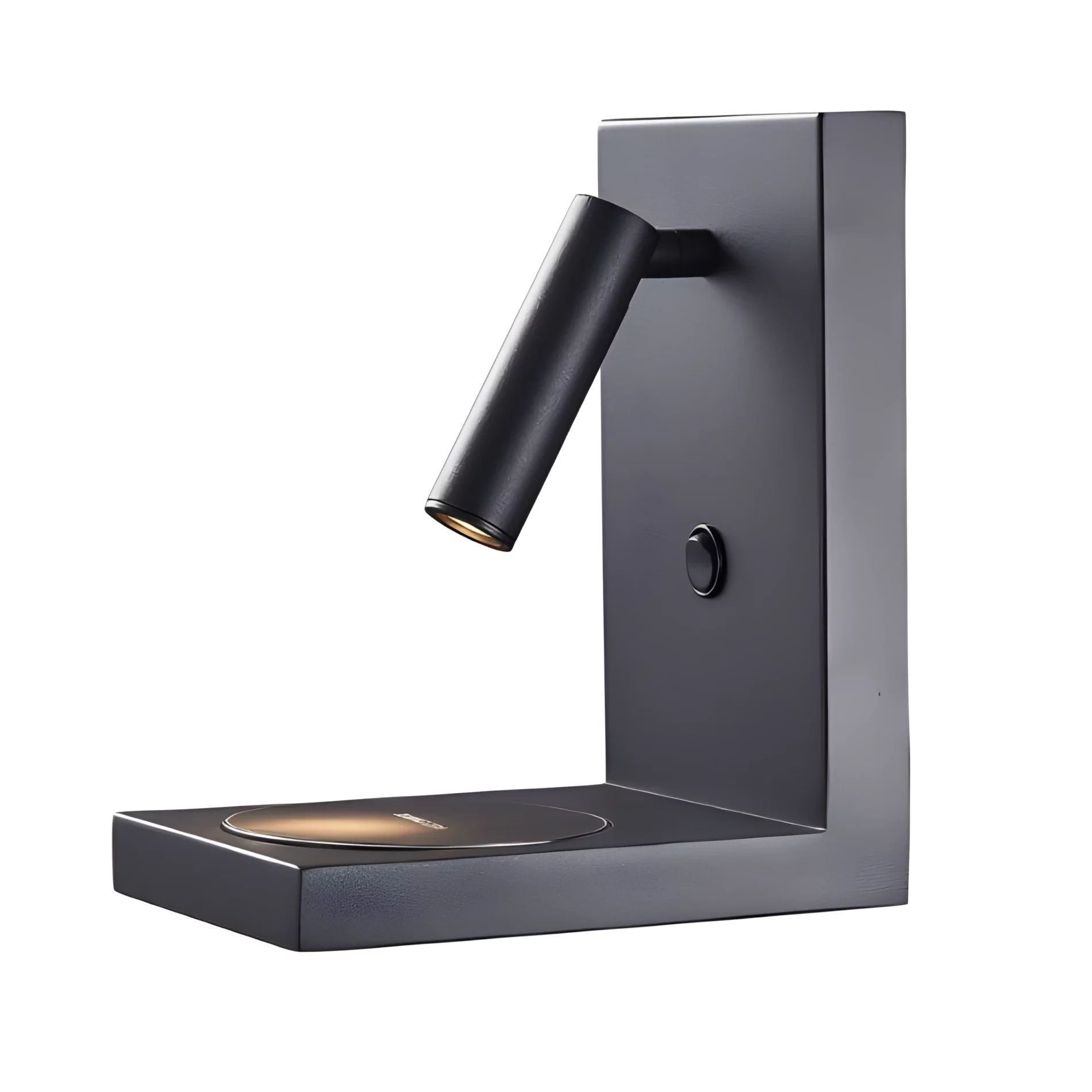 Czarny kinkiet Zanzibar z wbudowaną ładowarką indukcyjną