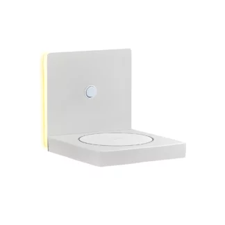 Biały kinkiet Zanzibar z LED i ładowarką indukcyjną