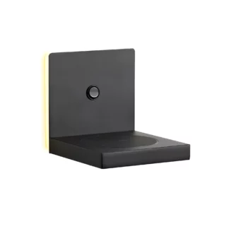 Czarny kinkiet Zanzibar z LED i wbudowaną ładowarką indukcyjną