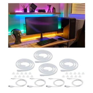 Zestaw czterech kolorowych węży świetlnych Neon Colorflex