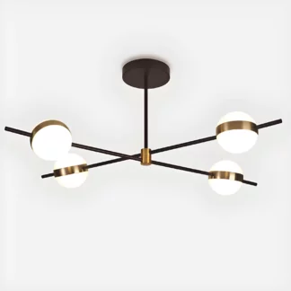 Czarna lampa sufitowa Cuba z LED i złotymi akcentami