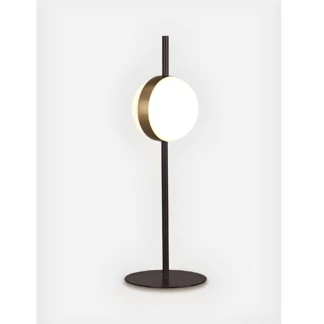 Nowoczesna lampa stołowa Cuba z mlecznym kloszem i oświetleniem LED