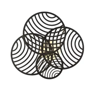 Czarna lampa sufitowa Collage z ażurowymi kloszami i wbudowanym oświetleniem LED