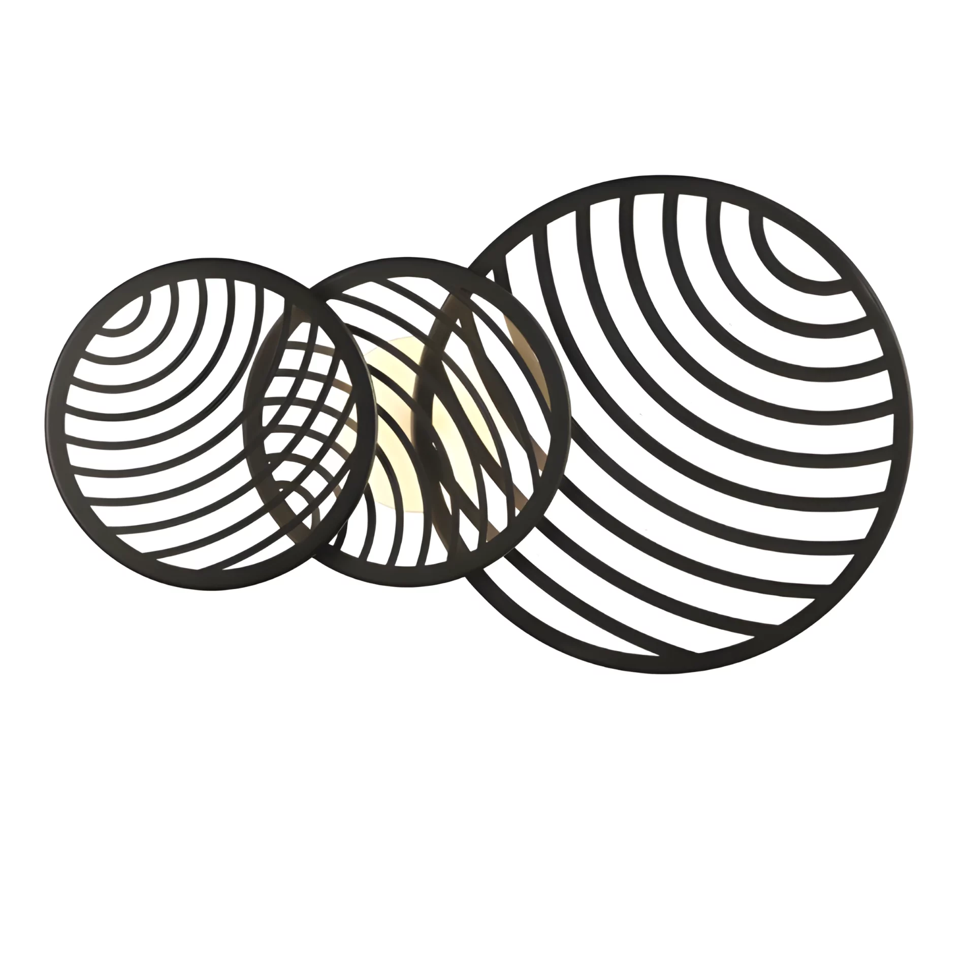 Potrójna lampa sufitowa lub kinkiet Collage w formie czarnych kół LED