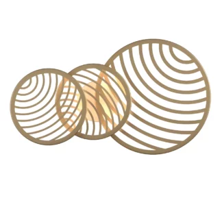 Złota lampa sufitowa lub kinkiet Collage z ażurowymi kloszami i oświetleniem LED