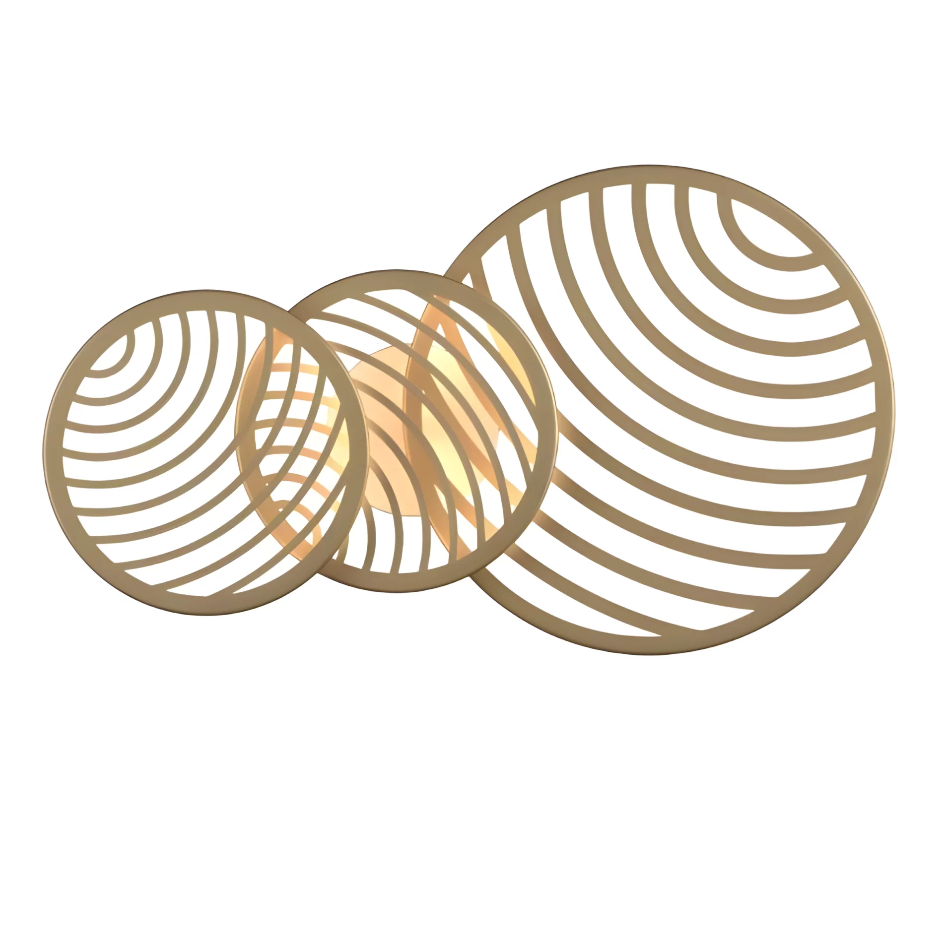 Złota lampa sufitowa lub kinkiet Collage z ażurowymi kloszami i oświetleniem LED