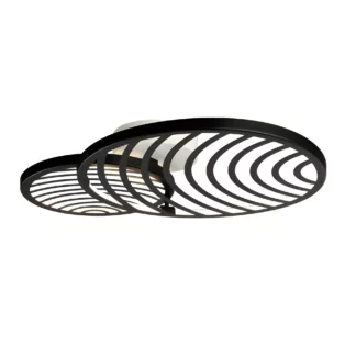 Czarna lampa sufitowa lub kinkiet Collage z ażurowym kloszem i oświetleniem LED