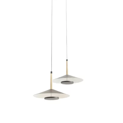 Wisząca lampa Orion z dwoma kloszami i długimi linkami