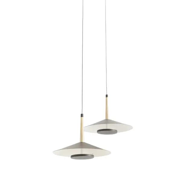 Wisząca lampa Orion z dwoma kloszami i długimi linkami
