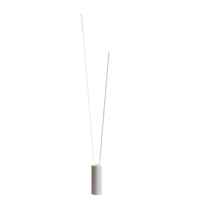 Podwójna stojąca lampa Vertical w białym wykończeniu listew
