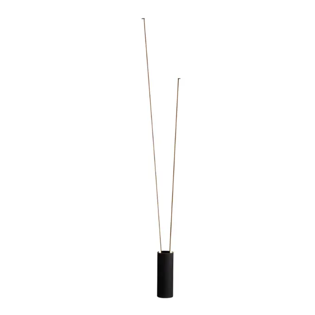 Czarna lampa podłogowa Vertical z dwiema listwami LED o barwie 3000K