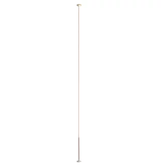 Biała lampa sufitowa Vertical L z listwą LED biegnącą od sufitu do podłogi